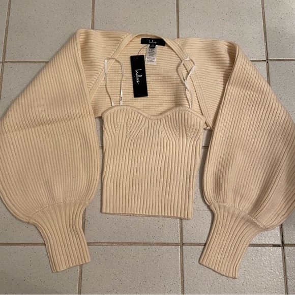 Lulus Sweaters - NEW Lulu’s Strapless Knit Tube Top/Shrug Set